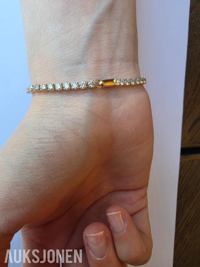 4.63CT DIAMANTARMBÅND I 14K GULL. NATURLIGE DIAMANTER! TAKSTBREV OG SERTIFIKAT!