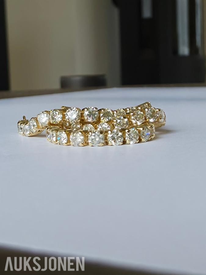 4.63CT DIAMANTARMBÅND I 14K GULL. NATURLIGE DIAMANTER! TAKSTBREV OG SERTIFIKAT!