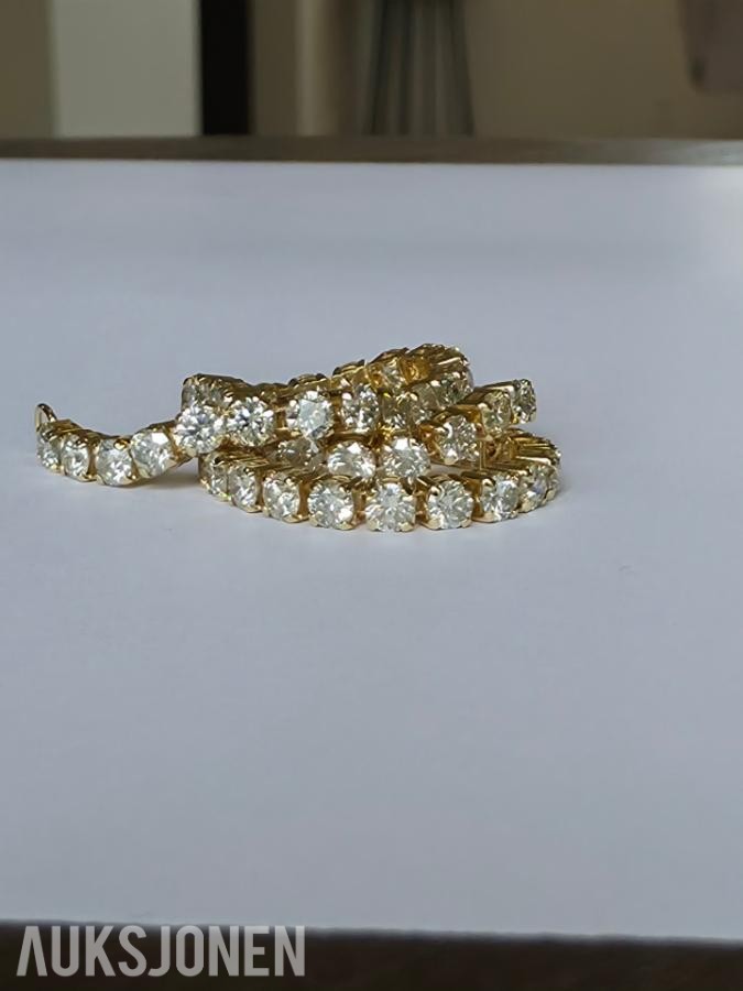 4.63CT DIAMANTARMBÅND I 14K GULL. NATURLIGE DIAMANTER! TAKSTBREV OG SERTIFIKAT!
