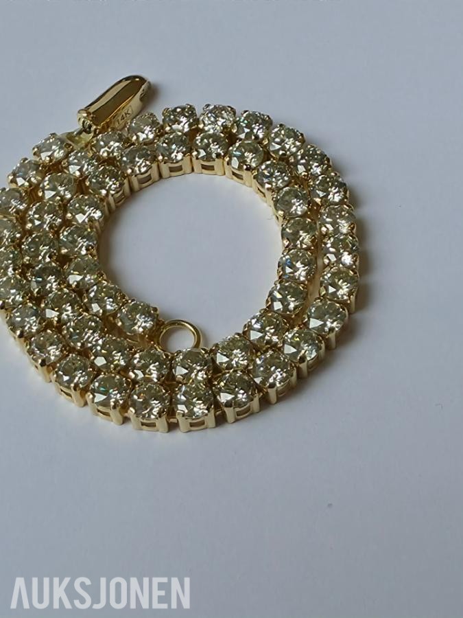 4.63CT DIAMANTARMBÅND I 14K GULL. NATURLIGE DIAMANTER! TAKSTBREV OG SERTIFIKAT!