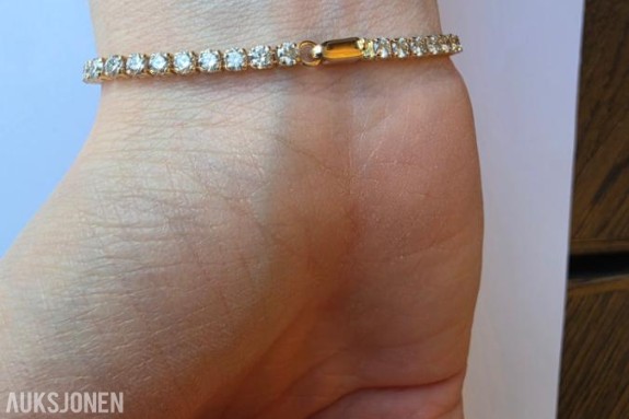 4.63CT DIAMANTARMBÅND I 14K GULL. NATURLIGE DIAMANTER! TAKSTBREV OG SERTIFIKAT!