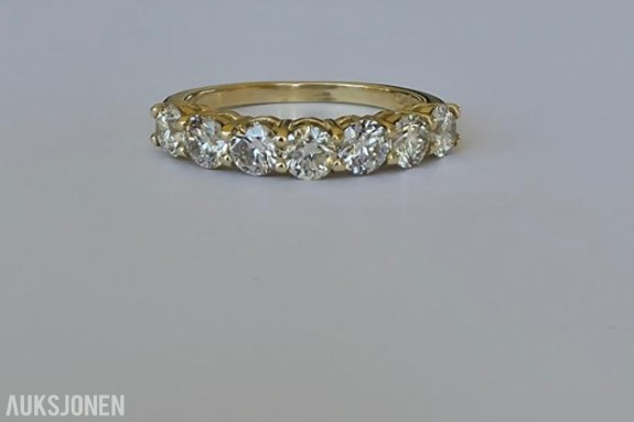 1.02CT ALLIANSE DIAMANTRING I 14K GULL. NATURLIGE DIAMANTER! TAKSTBREV OG SERTIFIKAT!