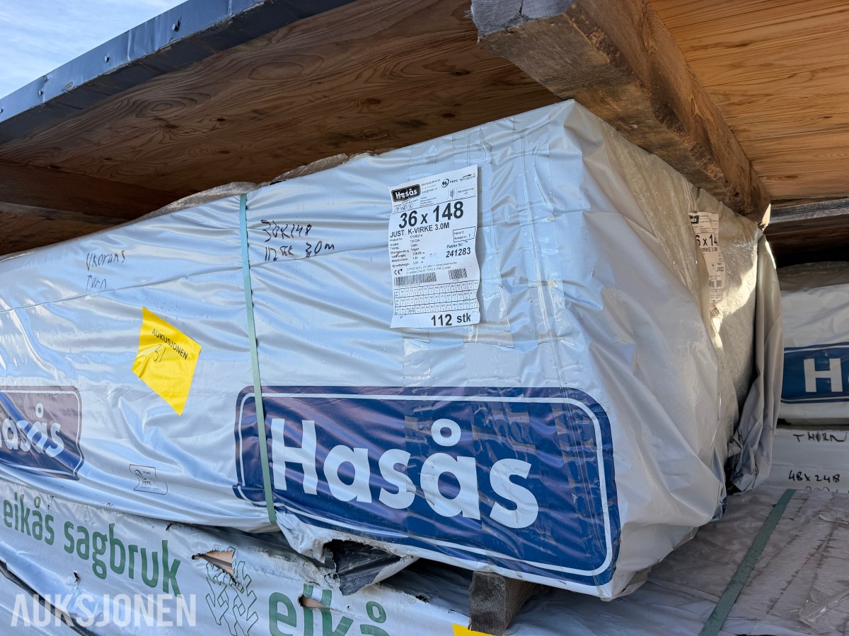 112 STK. KONSTRUKSJONSVIRKE 36 X 148 MM C24 – 338 LM