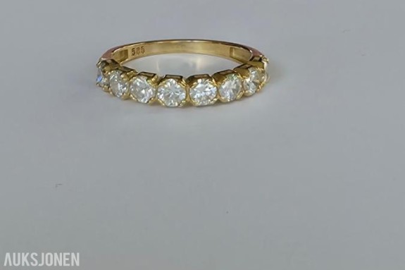 1.03CT ALLIANSE DIAMANTRING I 14K GULL. NATURLIGE DIAMANTER! TAKSTBREV OG SERTIFIKAT!