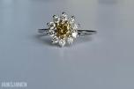 0.88CT DIAMANTRING I 14K GULL. NATURLIGE DIAMANTER! TAKSTBREV OG SERTIFIKAT!