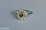 0.88CT DIAMANTRING I 14K GULL. NATURLIGE DIAMANTER! TAKSTBREV OG SERTIFIKAT!