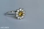 0.88CT DIAMANTRING I 14K GULL. NATURLIGE DIAMANTER! TAKSTBREV OG SERTIFIKAT!