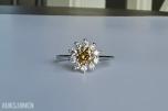 0.88CT DIAMANTRING I 14K GULL. NATURLIGE DIAMANTER! TAKSTBREV OG SERTIFIKAT!