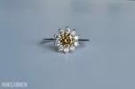 0.88CT DIAMANTRING I 14K GULL. NATURLIGE DIAMANTER! TAKSTBREV OG SERTIFIKAT!