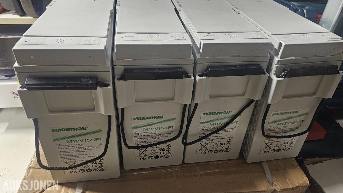 4 stk -Marathon M12V155FT – 12V / 155Ah batterier