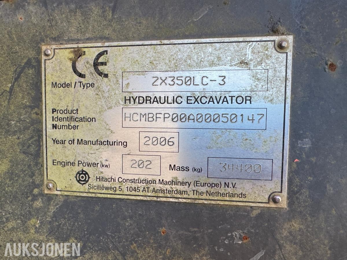 2006 Hitachi ZX350LC-3 Gravemaskin - Graveskuffe - Timer: ca. 12500