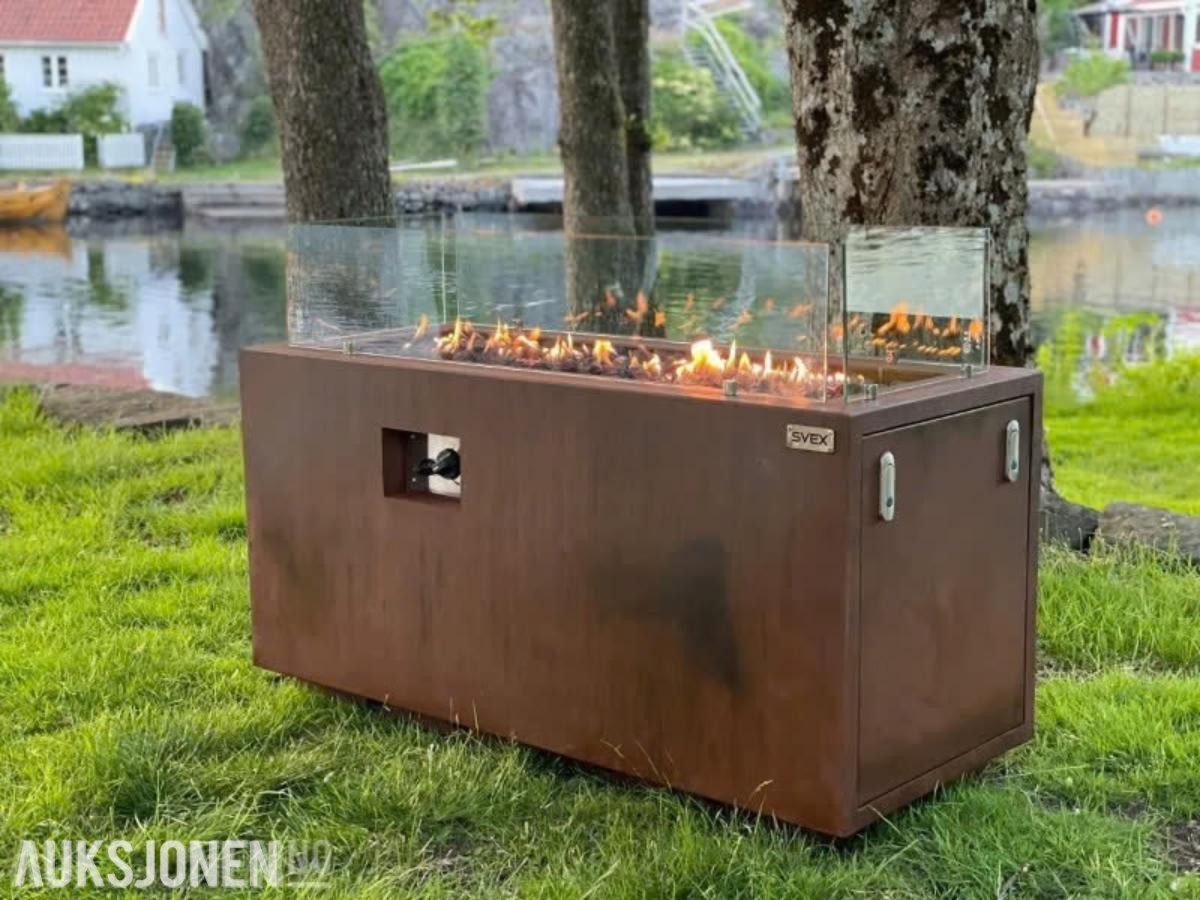Gassbord - Cortenstål og lakkert svart