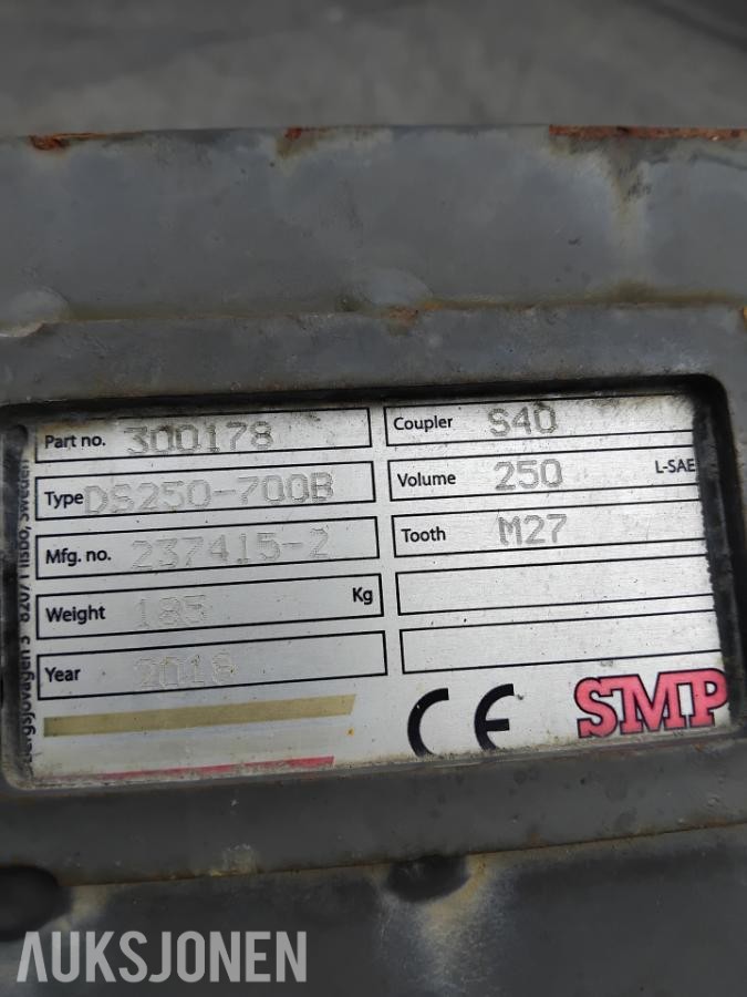 2018 SMP 240 l tannskuff med S40-feste - MVA FRI