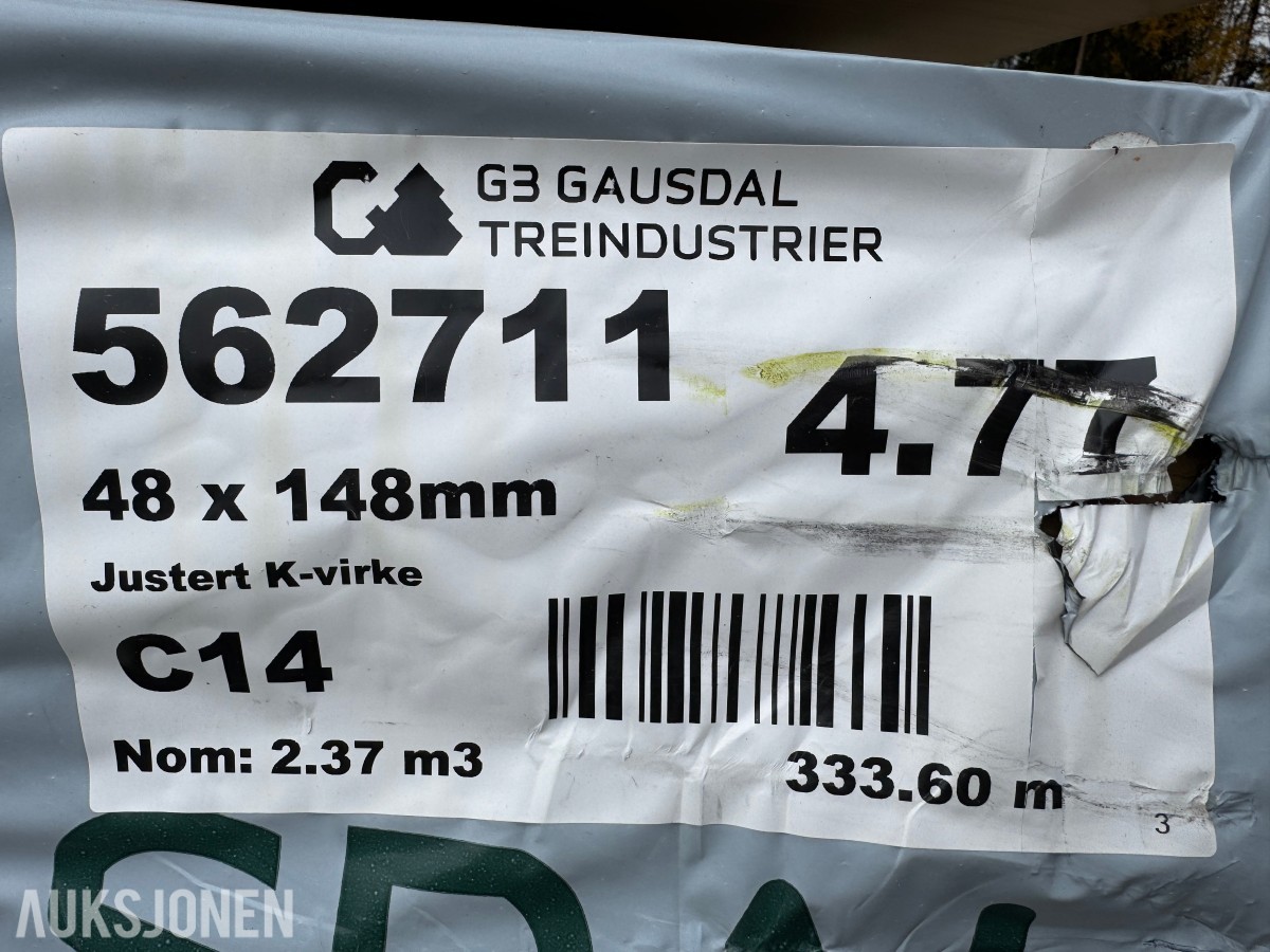 1 PAKKE JUSTERT KONSTRUKSJONSVIRKE 48X148 MM 