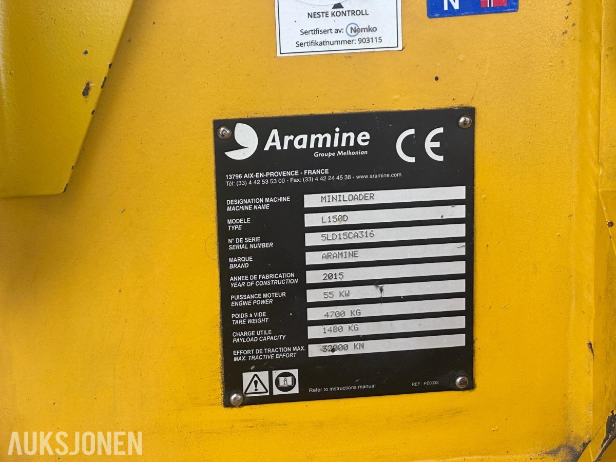 2015 Aramine L150D kompakt, dieseldrevet underjords minilaster