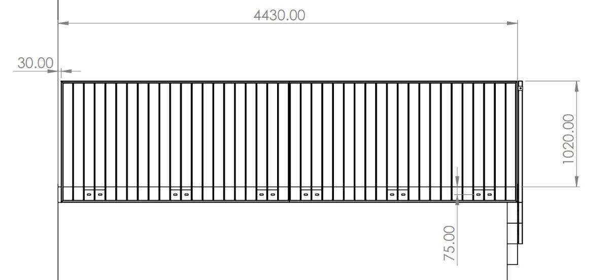 Spilerekkverk for sidemontering - Stål ca 30 meter *Ingen minstepris*