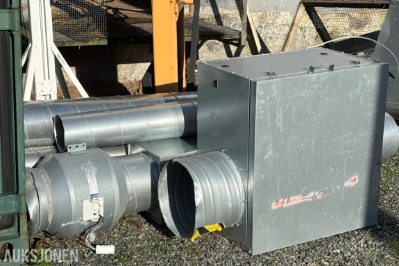 Diverse rørdeler + Systemair aggregat KVKE 315L & Systemair KD 250 L1  - Takrennedeler, kanaler og ventilasjonsdeler