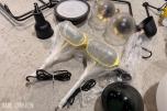 Parti med lamper, armaturer og dekorbelysning