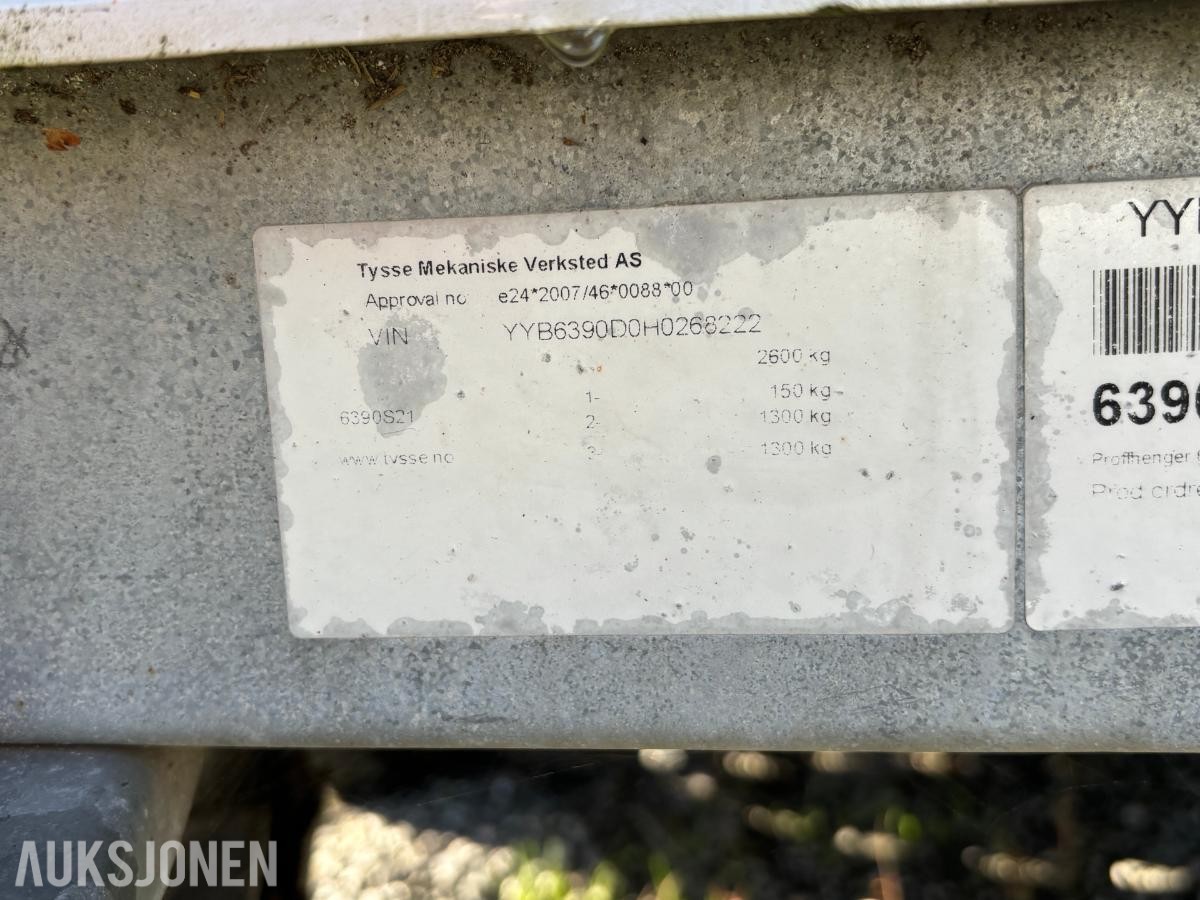 2018 Tysse  6390S21 - Varehenger - Tilpasset pressening - Stålbunn