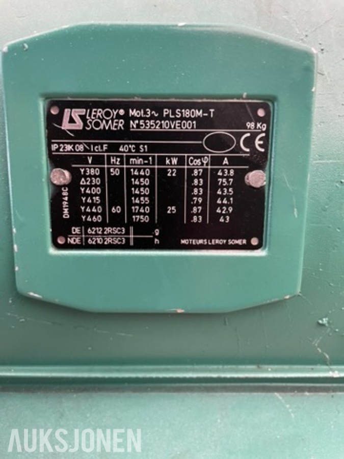 Leroy-Somer PLS180M-T elektromotor 22 kW