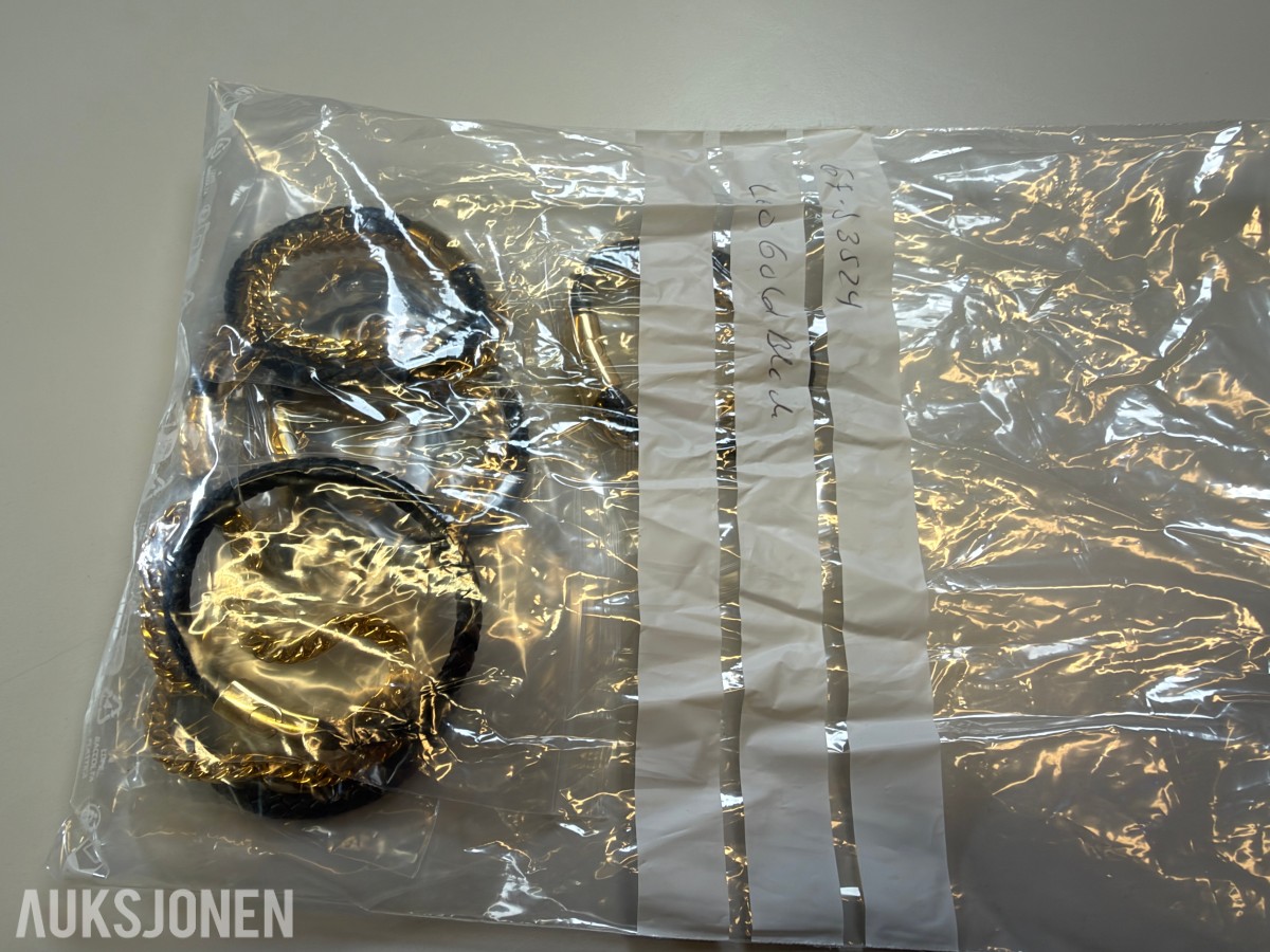 Stort parti ca 200 stk armbånd, halskjeder og smykkedeler