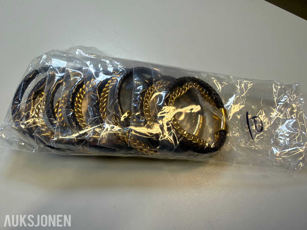 Stort parti ca 200 stk armbånd, halskjeder og smykkedeler