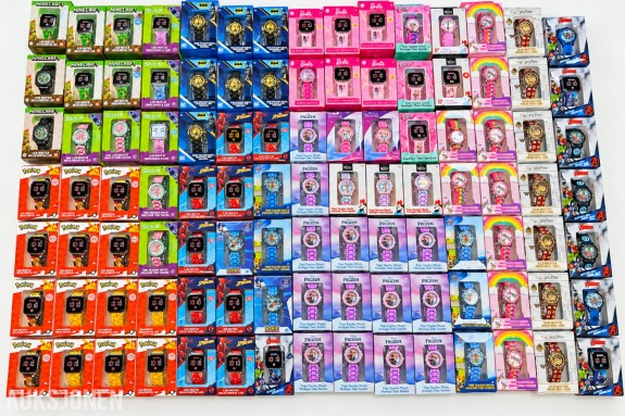 Stort parti barneklokker – Pokémon, Frozen, Spider-Man, Minecraft, Barbie