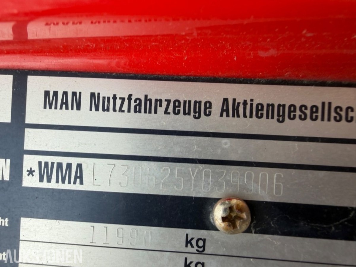 1998 mod. MAN 12.224llc, bergningsbil. 4775 kg. nyttelast