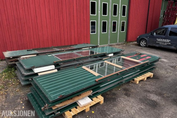 3 stk industriporter 1 med gangdør