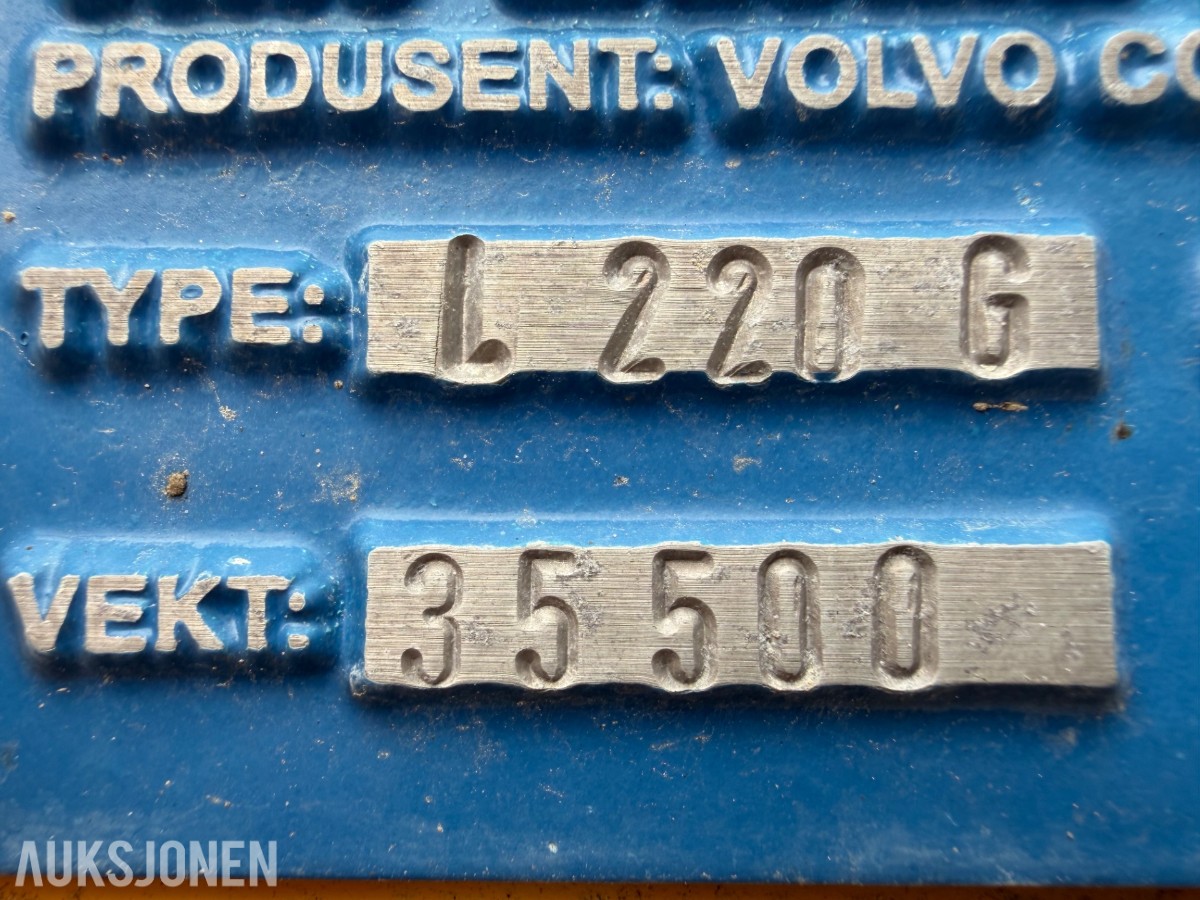 2011 mod. Volvo L220G Hjullaster. Sertifisert, Vekt m/skriver ++