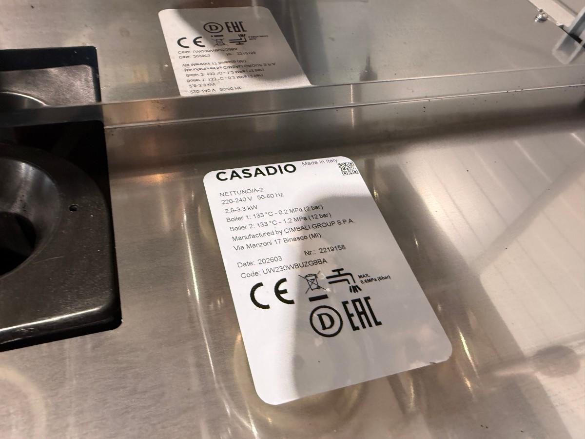 2026 Casadio Nettuno A/2 2-gruppers espressomaskin med Anfim Luna kaffekvern