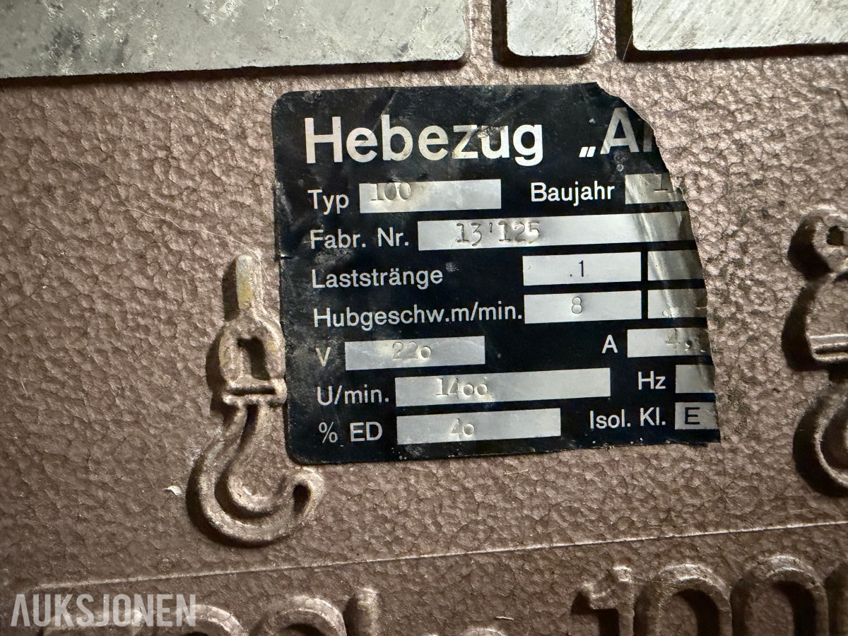 GIS ELEKTRISK TALJE 1000 KG