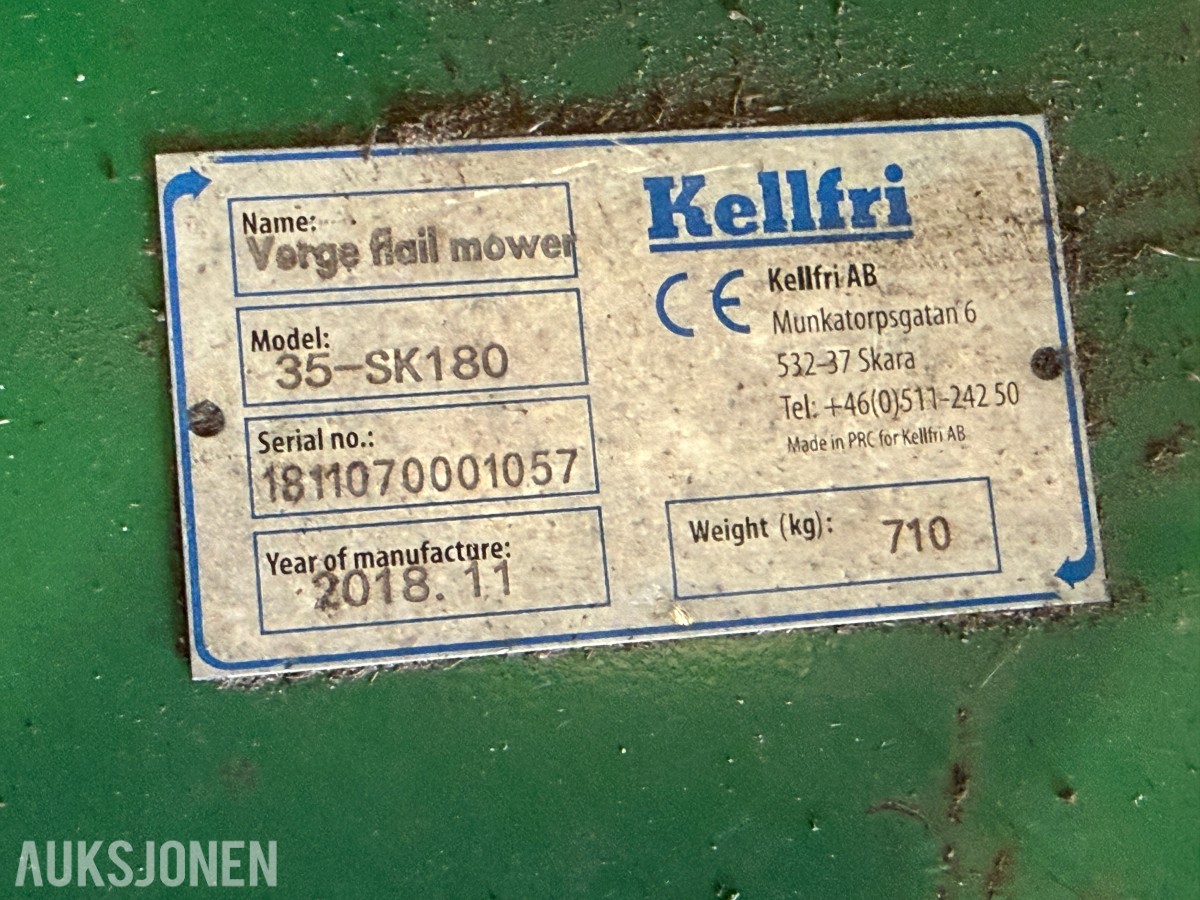 2018 KELLFRI SK180 BEITEPUSSER