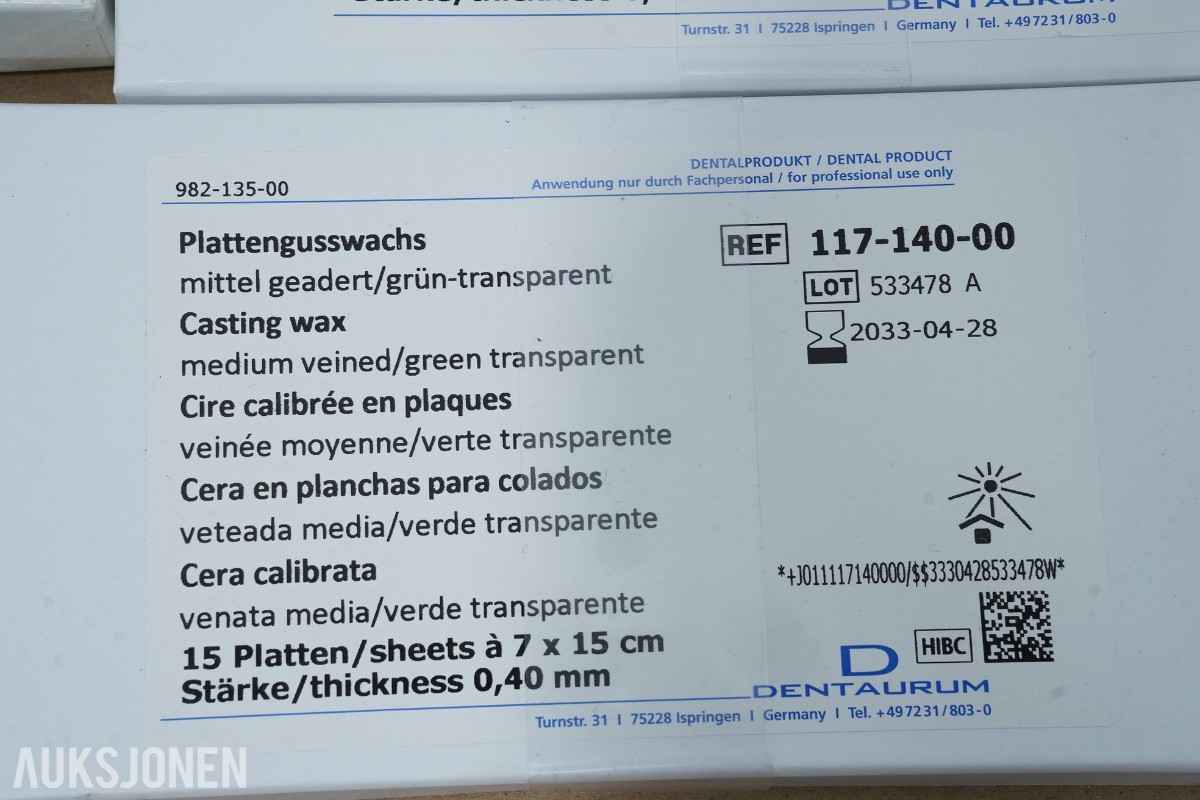Tannlegeutstyr - Stort parti dentalteknisk forbruksmateriell og komponenter