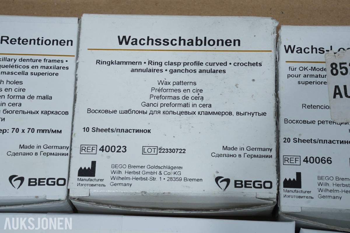 Tannlegeutstyr - Stort parti dentalteknisk forbruksmateriell og komponenter