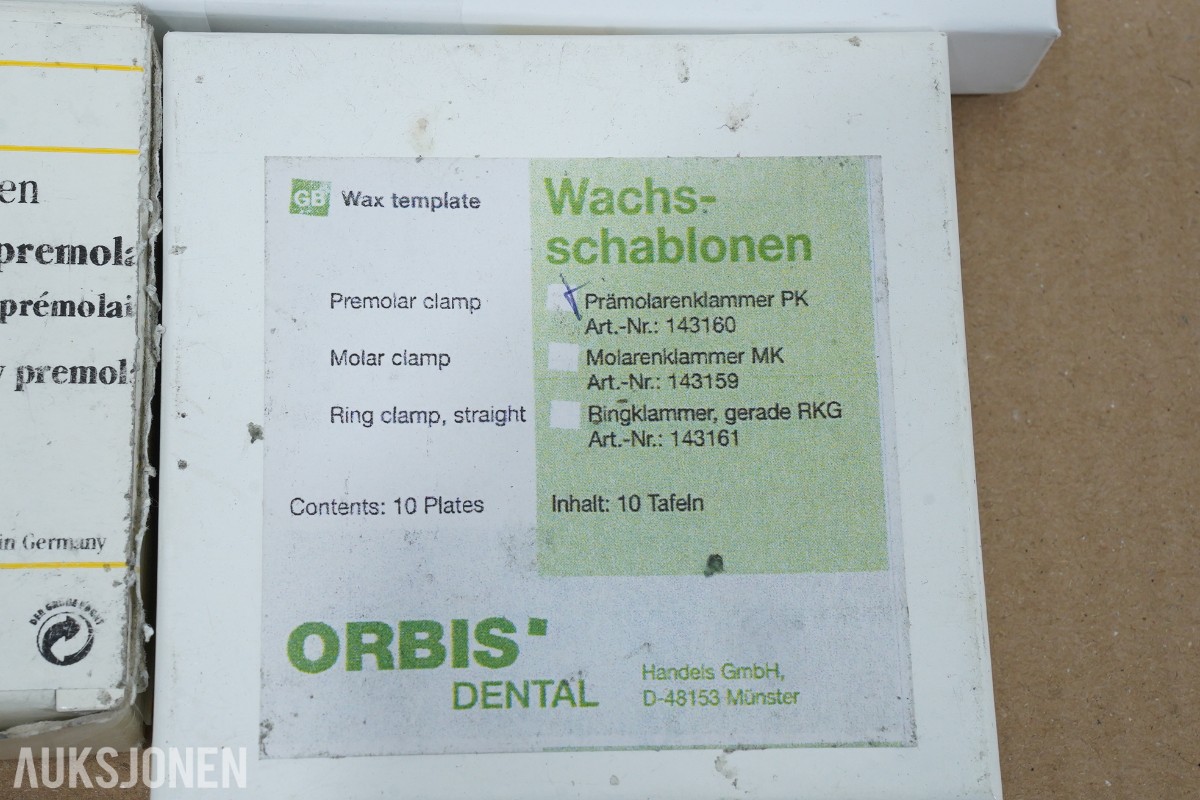 Tannlegeutstyr - Stort parti dentalteknisk forbruksmateriell og komponenter