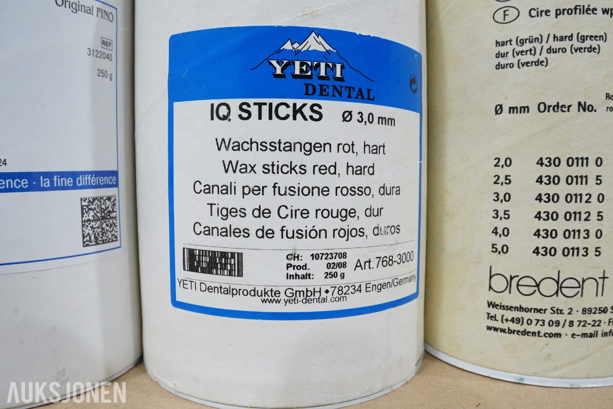 Tannlegeutstyr - Stort parti dentalteknisk forbruksmateriell og komponenter