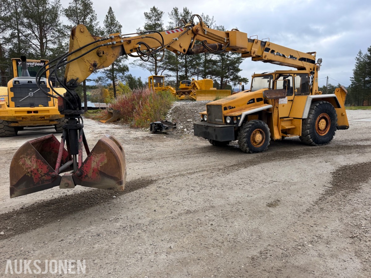 1990 mod. Moelven Munsters HLD 2200 kran m/roterende gripeskuffe