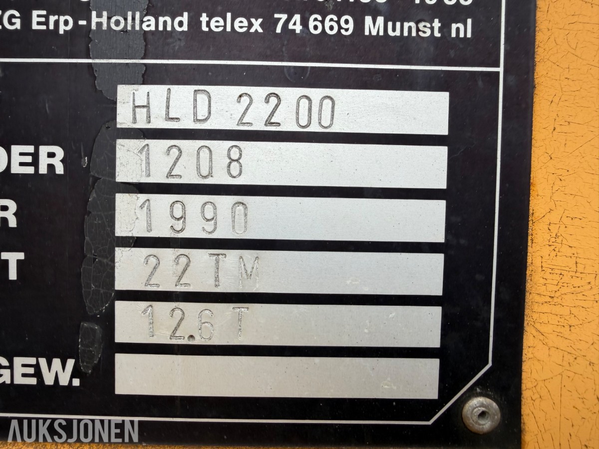 1990 mod. Moelven Munsters HLD 2200 kran m/roterende gripeskuffe