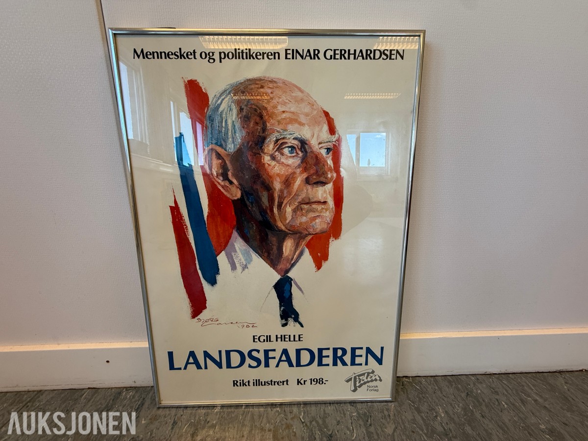 Landsfaderen Einar Gerhardsen - plakat