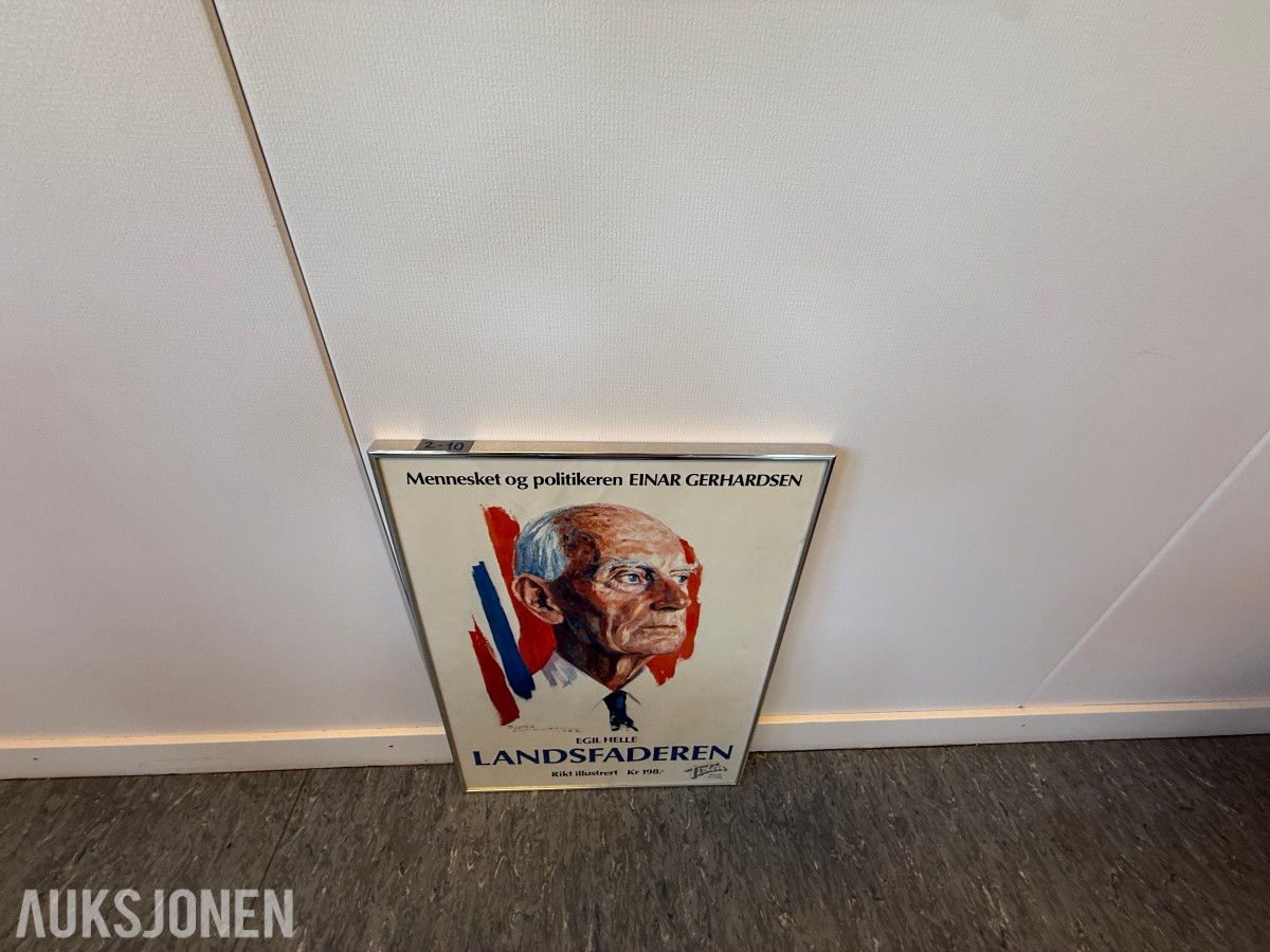 Landsfaderen Einar Gerhardsen - plakat