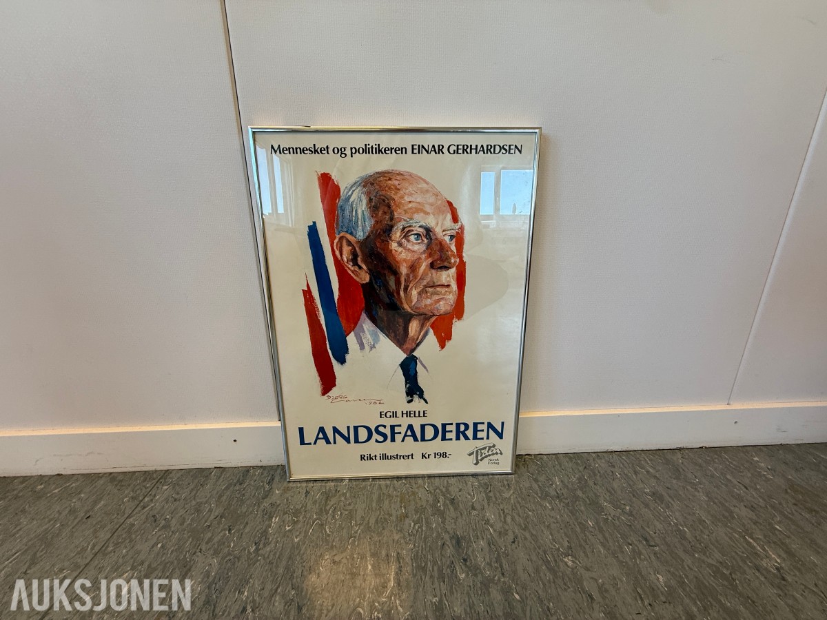 Landsfaderen Einar Gerhardsen - plakat