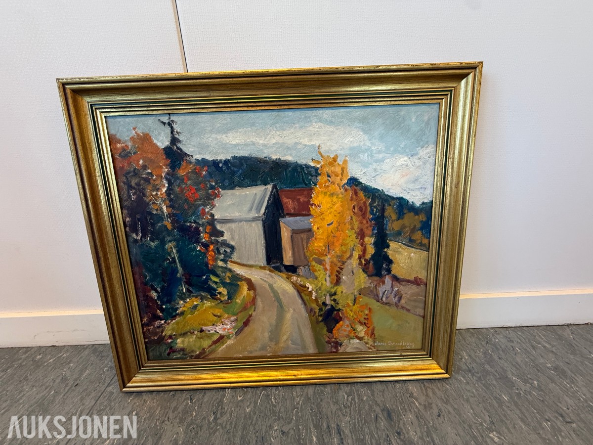 Arne Sandberg (1925–2006) – «Fra Østmarka» – oljemaleri
