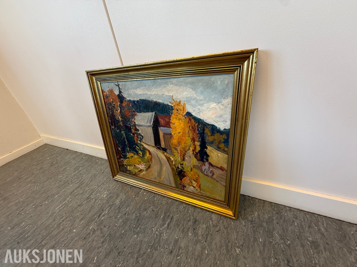 Arne Sandberg (1925–2006) – «Fra Østmarka» – oljemaleri