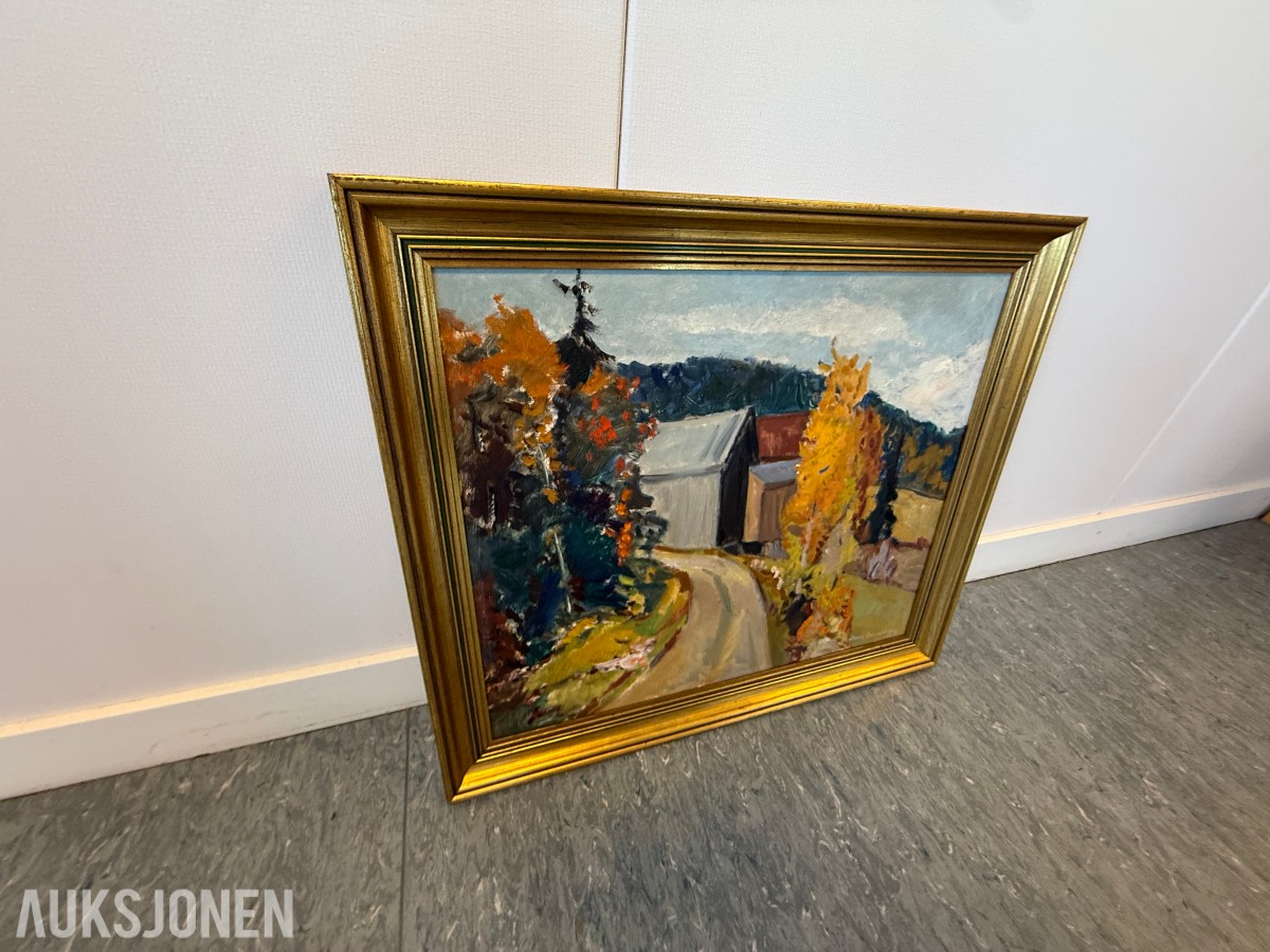 Arne Sandberg (1925–2006) – «Fra Østmarka» – oljemaleri