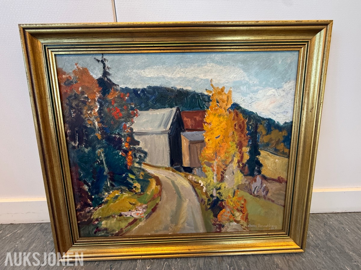 Arne Sandberg (1925–2006) – «Fra Østmarka» – oljemaleri