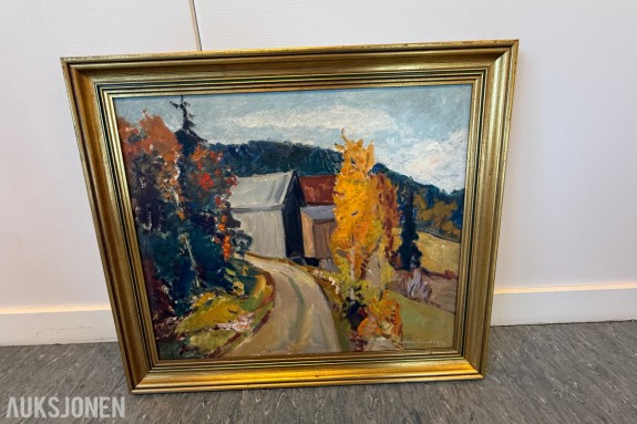 Arne Sandberg (1925–2006) – «Fra Østmarka» – oljemaleri