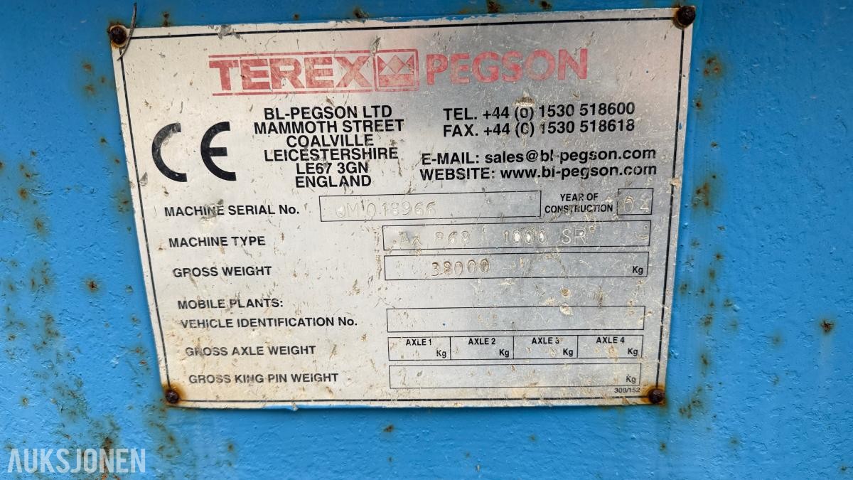 2004 Terex Pegson 1000SR knuseverk 7500t – beltegående