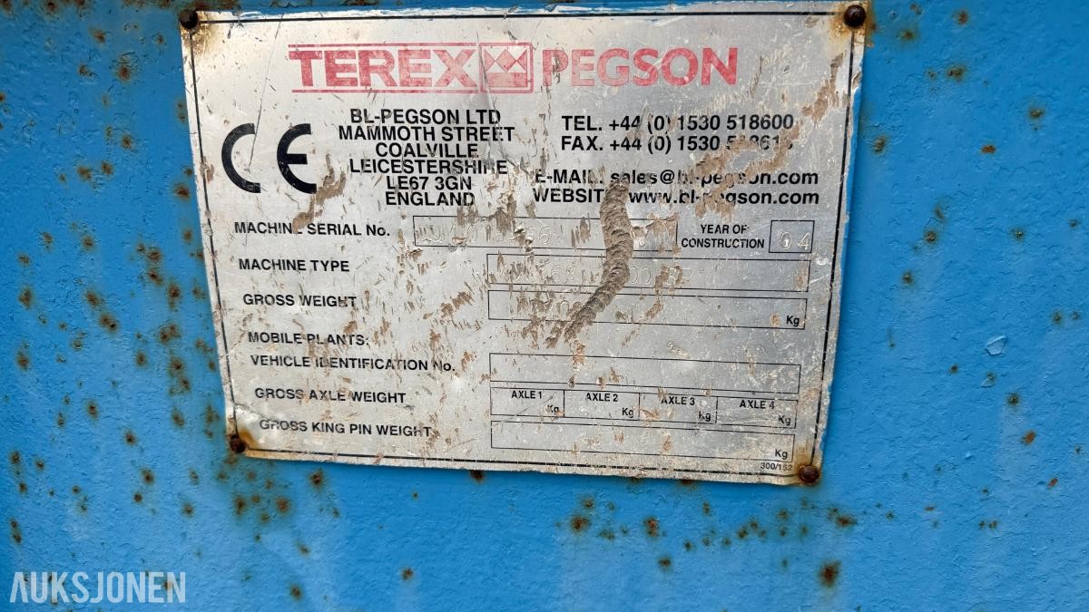 2004 Terex Pegson 1000SR knuseverk 7500t – beltegående