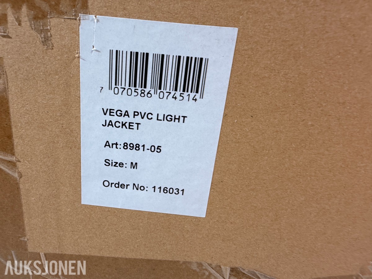 152 stk Univern Vega regnjakke i størrelse Medium Lightweight PVC 8981-05